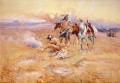 Blackfeet Burning Crow Buffalo Range americano occidental Charles Marion Russell
